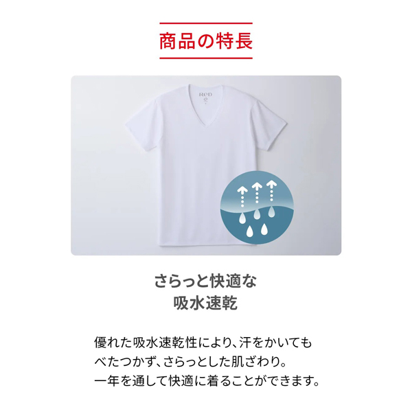 ReD バイタルテック 肩・腰コリ改善インナーシリーズ Vネックインナー ブラック Lサイズ